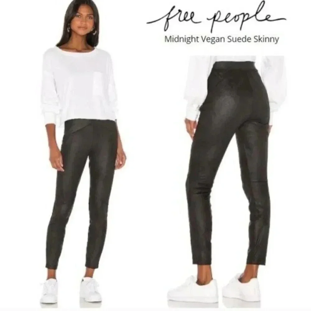 Free People Midnight Vegan Suede Black Leggings - Picture 9 of 11